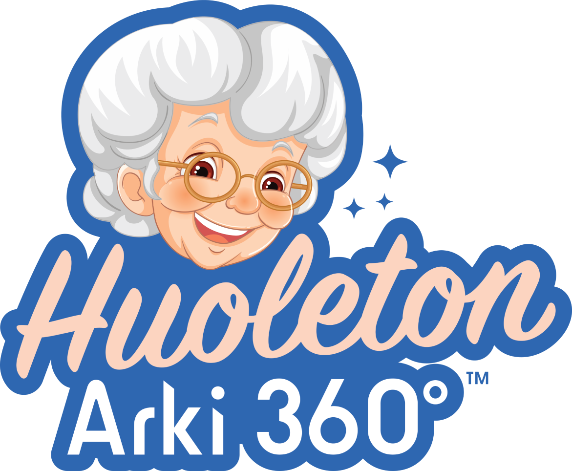 Huoleton Arki 360° - Ystävällinen mummo-hahmo